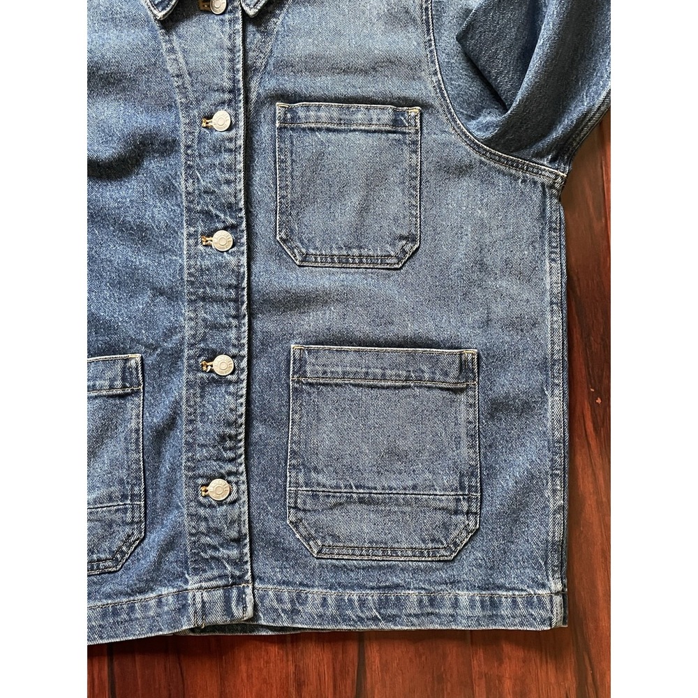 Madewell Chore Coat Blue Dark Wash Denim Vintage Inspired Fair Trade Women's XL - Picture 4 of 11